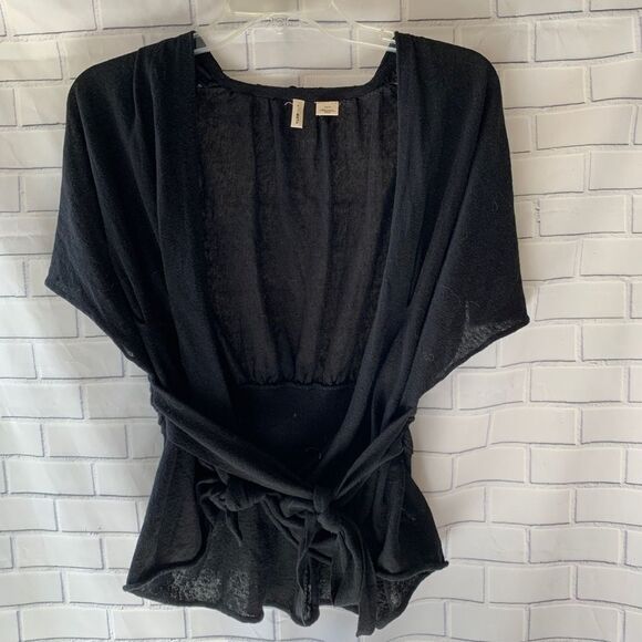 Anthropologie  Moth Black Tie Waist Sweate… - Picture 1 of 3
